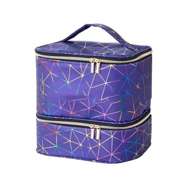 Geometric Two-Tiered Large Capacity Portable Storage Bag - Estalios