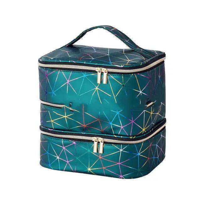 Geometric Two-Tiered Large Capacity Portable Storage Bag - Estalios