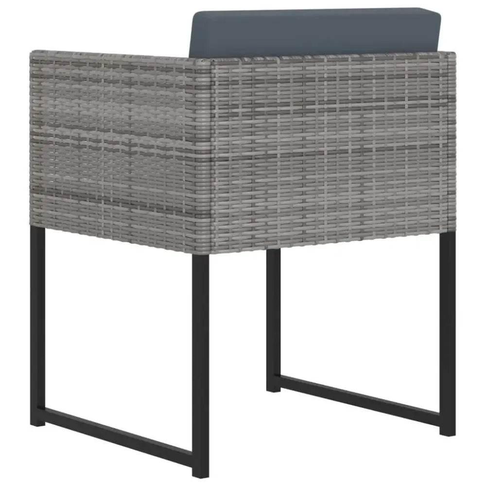 vidaXL Garden Dining Set Grey Poly Rattan, Tempered Glass, Steel 10-Person - Estalios