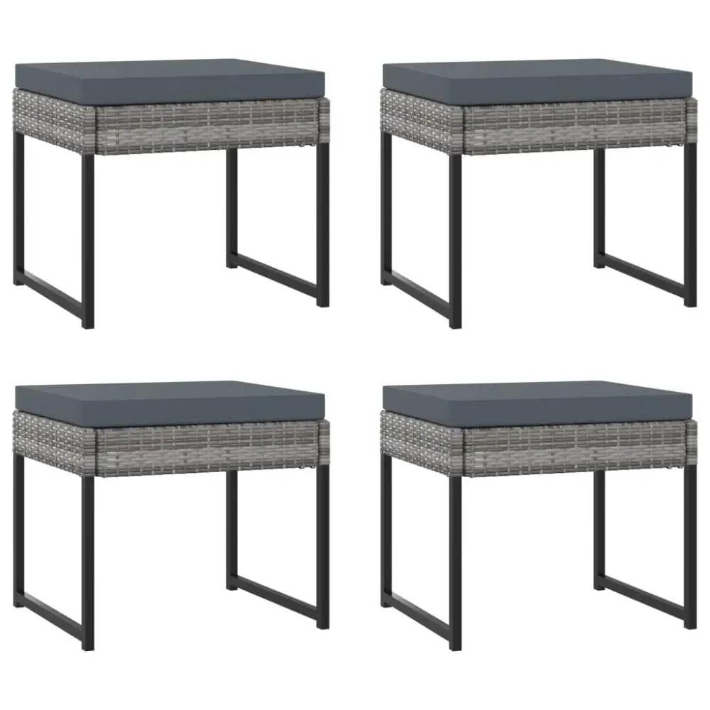vidaXL Garden Dining Set Grey Poly Rattan, Tempered Glass, Steel 10-Person - Estalios