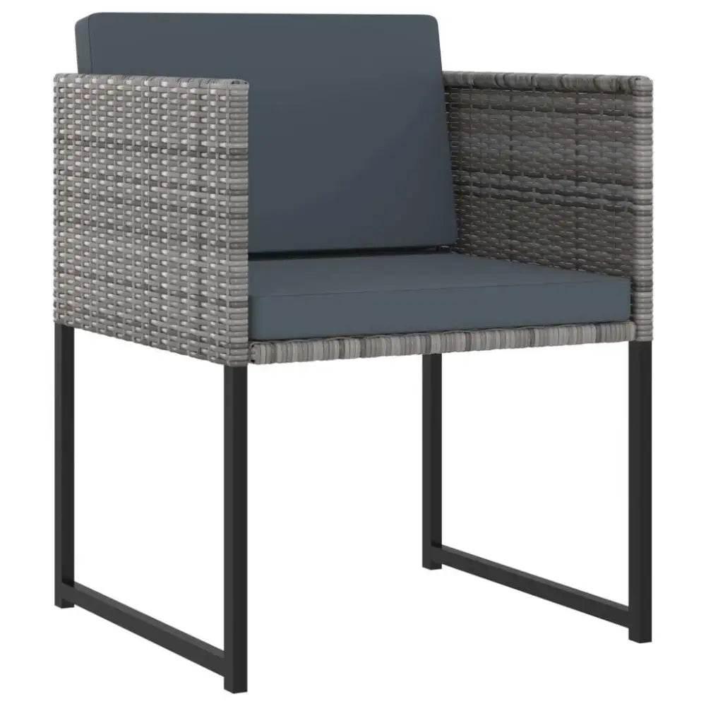vidaXL Garden Dining Set Grey Poly Rattan, Tempered Glass, Steel 10-Person - Estalios