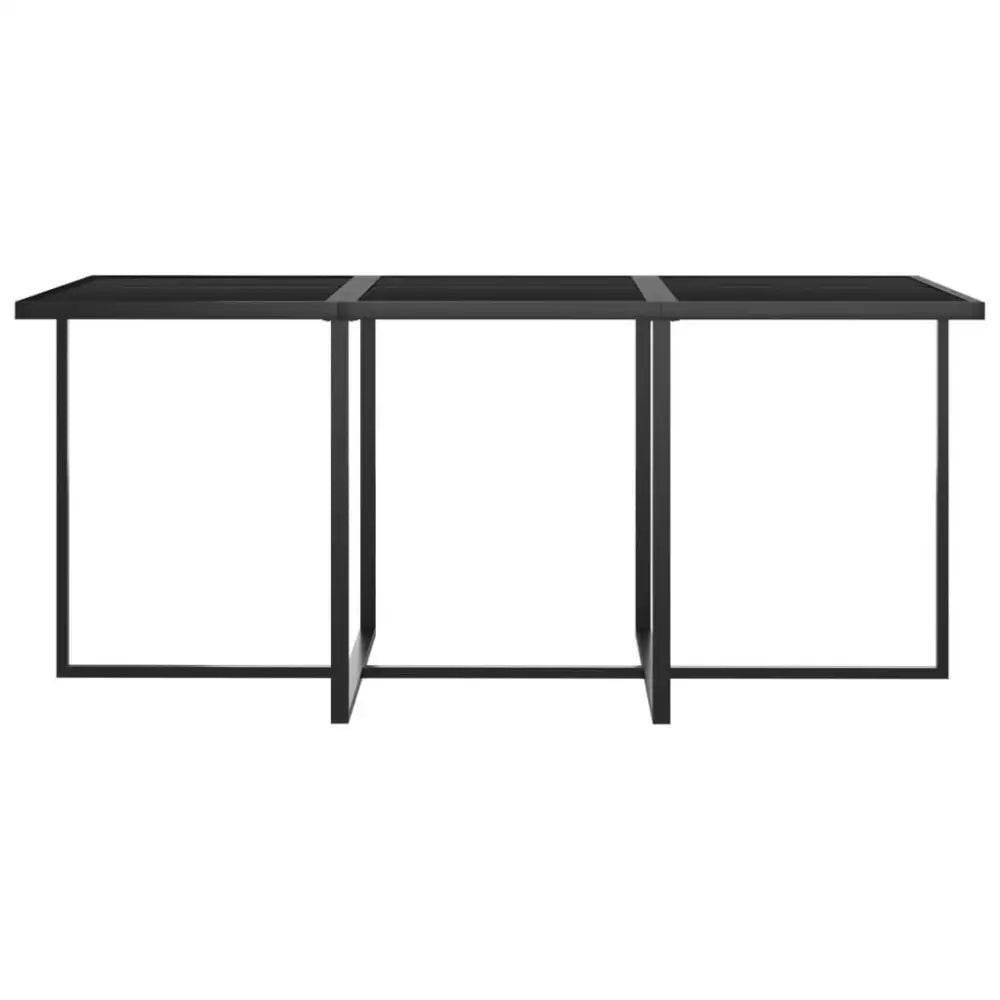 vidaXL Garden Dining Set Grey Poly Rattan, Tempered Glass, Steel 10-Person - Estalios