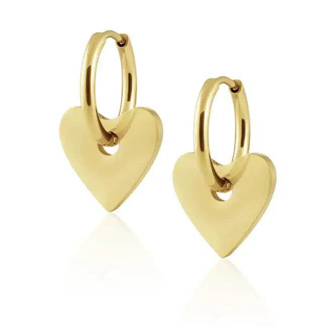 Gold Heart Earring Dee - Chic Heart Hoop Earrings for Every Occasion - Estalios