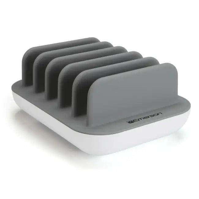 Gray and White USB Charging Station with LED Indicator for Easy Multi-Device Charging - Estalios