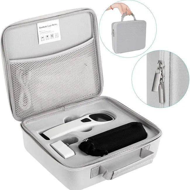 Gray Carrying Case with Handheld Light Therapy Device for Healing - Estalios