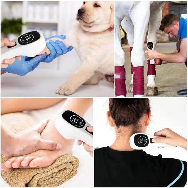 Gray Carrying Case with Handheld Light Therapy Device for Healing - Estalios