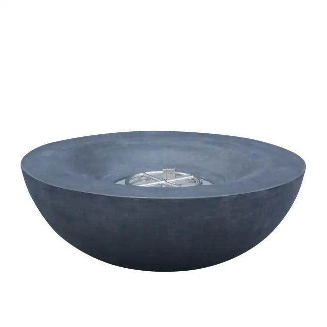 Stylish Gray Concrete Propane Fire Pit with Blue Glass - Estalios