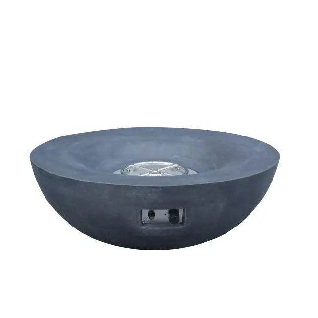 Stylish Gray Concrete Propane Fire Pit with Blue Glass - Estalios