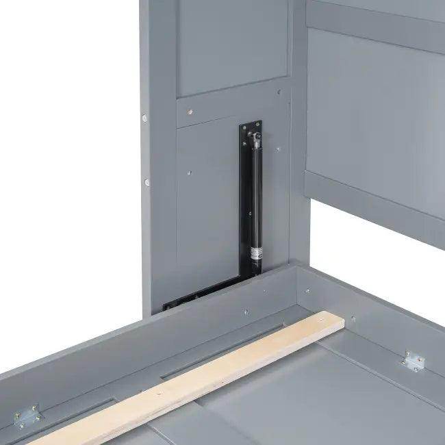 Gray Murphy Bed with Upper Cabinets for Space Saving - Estalios