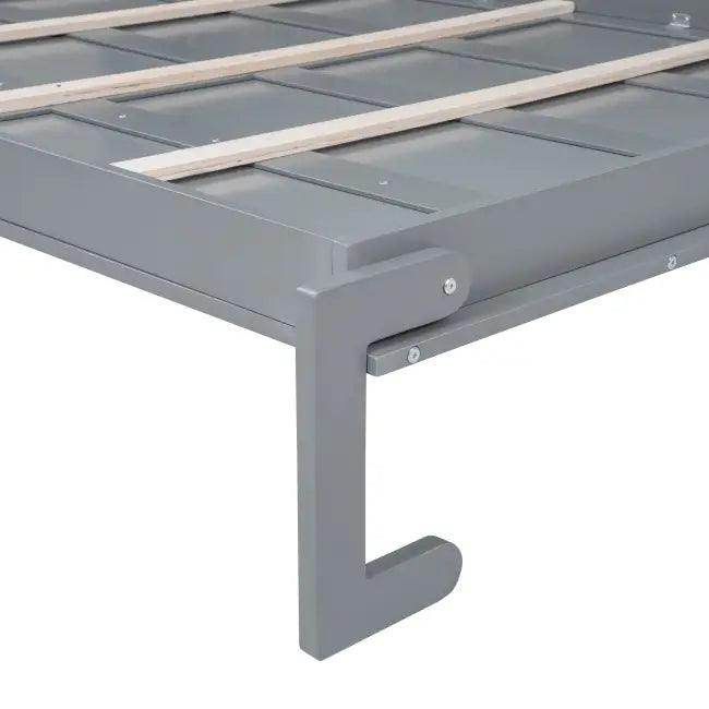 Gray Murphy Bed with Upper Cabinets for Space Saving - Estalios