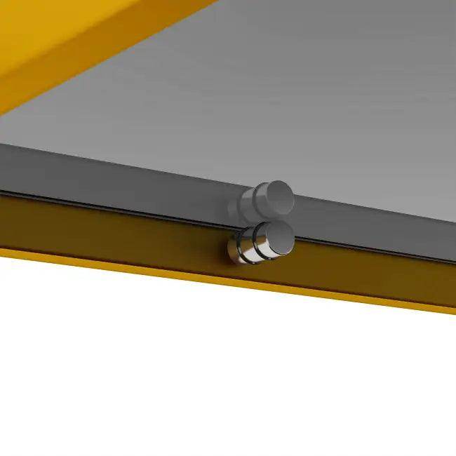 Bold Yellow & Gray Glass Coffee Table with Storage - Estalios