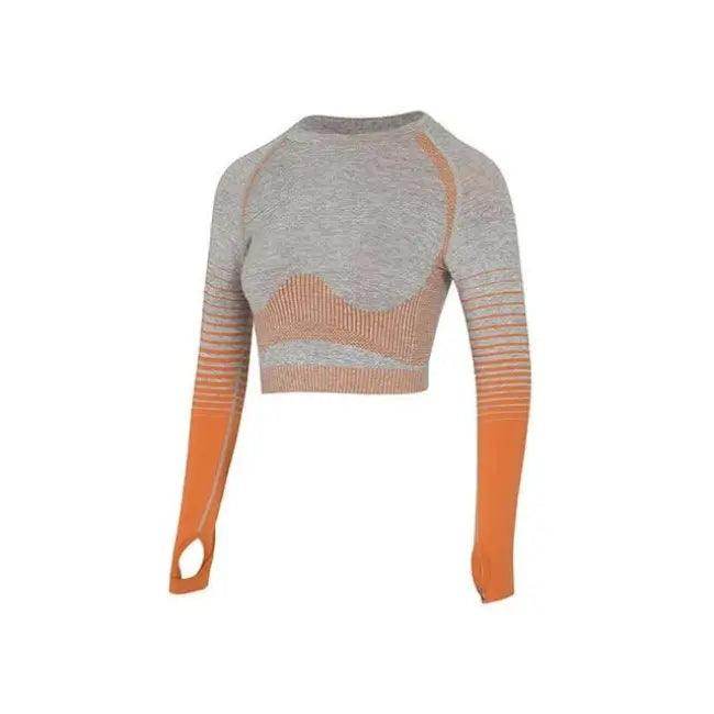 Sporty Chic Gray Pink Crop Set for Active Comfort - Estalios