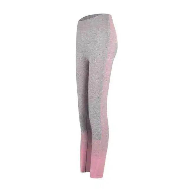 Sporty Chic Gray Pink Crop Set for Active Comfort - Estalios