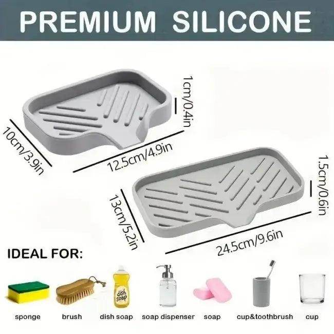 Gray Silicone Kitchen Sink Tray for Clean Dry Surfaces - Estalios