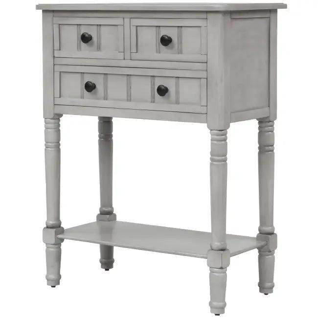 Gray Trexm Narrow Console Table with Stylish Storage Drawers - Estalios