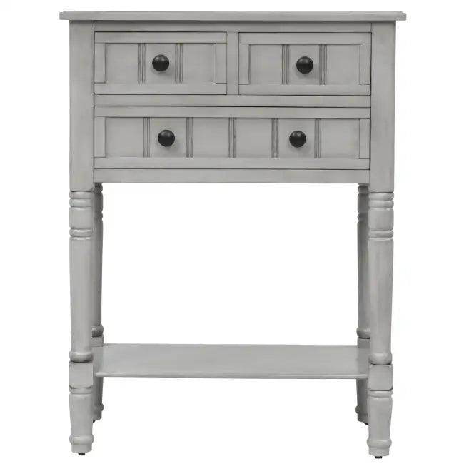 Gray Trexm Narrow Console Table with Stylish Storage Drawers - Estalios