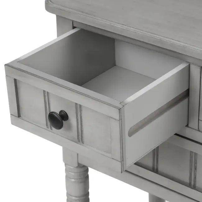 Gray Trexm Narrow Console Table with Stylish Storage Drawers - Estalios
