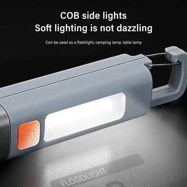 Gray USB Flashlamp with COB Side Light for Ultimate Versatility - Estalios
