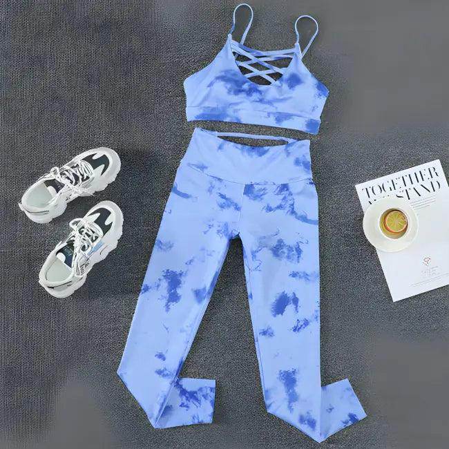 Fire Up Your Workout with Bold Tie Dye Athletic Set - Estalios