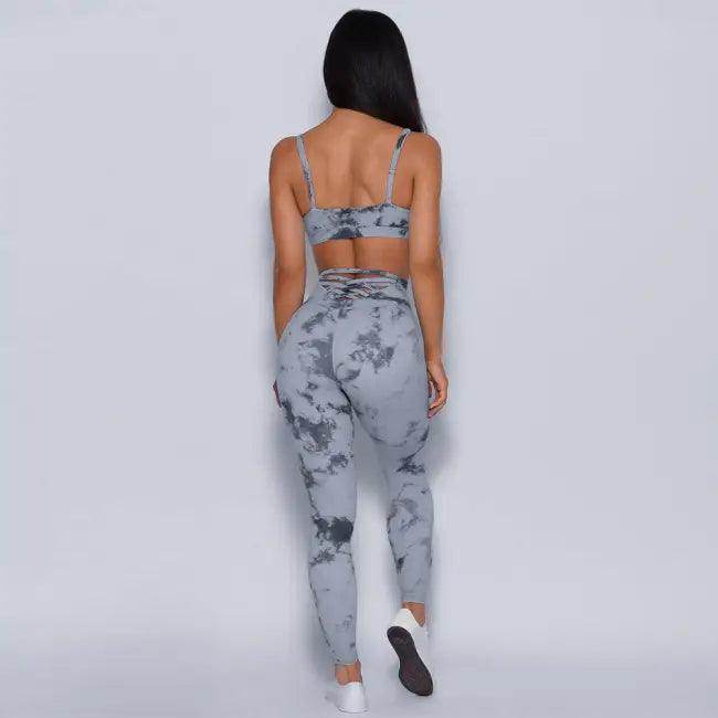 Fire Up Your Workout with Bold Tie Dye Athletic Set - Estalios