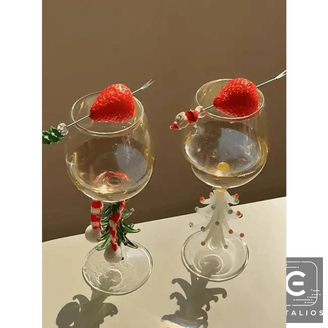 Cheerful Christmas Wine Glass Set for Festive Celebrations - Estalios