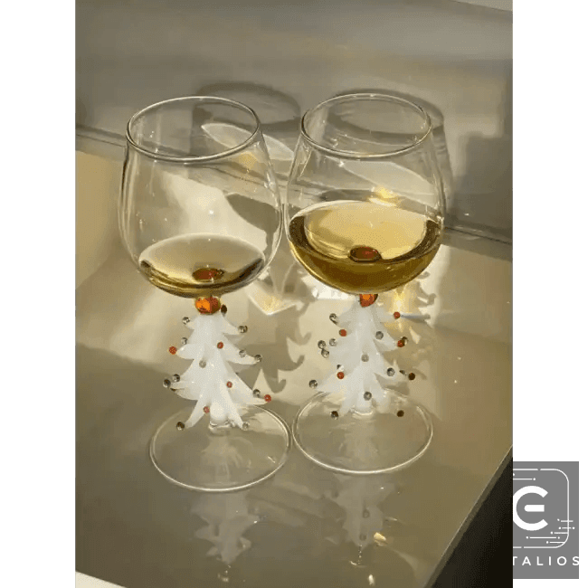 Cheerful Christmas Wine Glass Set for Festive Celebrations - Estalios