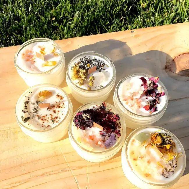 Radiant Floral Crystal Candles for Relaxing Ambience - Estalios