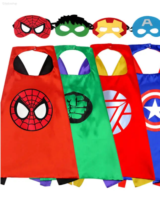 High Quality Superhero Party Favors Set with Capes, Masks and Slap Bracelets for Kids Birthday Celebrations eprolo EstaliosShop 18.72