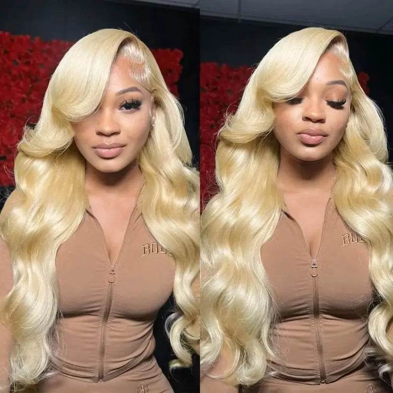 Bombshell Blonde Body Wave Lace Frontal Human Hair Wig Okay, Here's that Product Description you Wanted: Get Ready to Turn Heads - Estalios