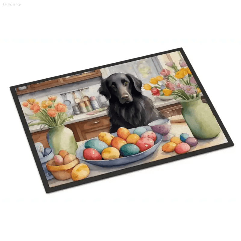 Hop Into Spring: Watercolor Dog Mat Fun Preventing Slips! - Estalios