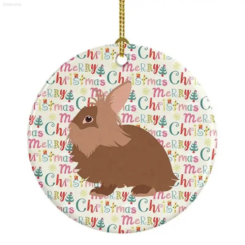 Hop Into the Holidays with this Charming Brown Rabbit Ornament! this Delightful Ornament will Add a Touch of Whimsical Charm to your Christmas Tree. Featuring a Sweet Brown Rabbit - Estalios