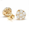 Gold and diamond cluster earrings.