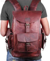 HULSH Retro Genuine Leather Backpack - Stylish Rucksack for Men & Women, Perfect for College and Travel - Estalios