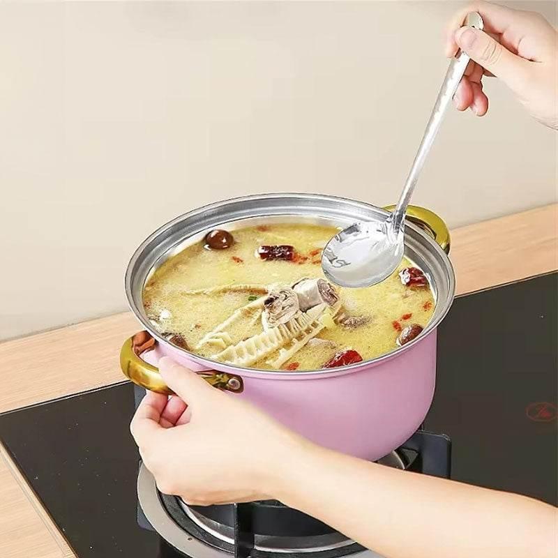 Gleaming Gold Kissed Cookware: Ignite Your Kitchen! Elevate your culinary experience with this stunning cookware set, featuring eye catching colors and luxurious gold - Estalios