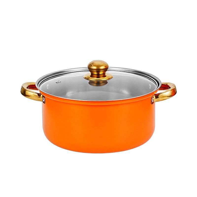 Gleaming Gold Kissed Cookware: Ignite Your Kitchen! Elevate your culinary experience with this stunning cookware set, featuring eye catching colors and luxurious gold - Estalios