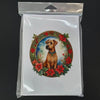 Irish Terrier Christmas Flowers Greeting Cards Pack of 8 - Estalios
