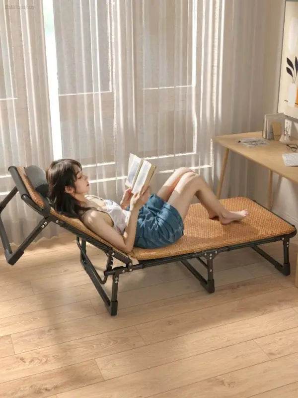 Jie'an Xi Lunch Break Folding Bed Single Bed Adult Office Station Siesta Appliance Recliner Simple Bed Camp Bed - Estalios