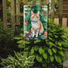 Jolly Ginger Cat Christmas Garden Flag! Watercolor Cat Christmas Flag: Deck your Yard with Feline Cheer! this Garden Flag Features a Charming Watercolor Painting of an Orange - Estalios