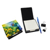 Floral Burst Stationery Set: Unleash your Creativity! Elevate your Desk Game with our Black Notepad Holder Stationery Set, Featuring a Charming Floral Notebook and a Square - Estalios
