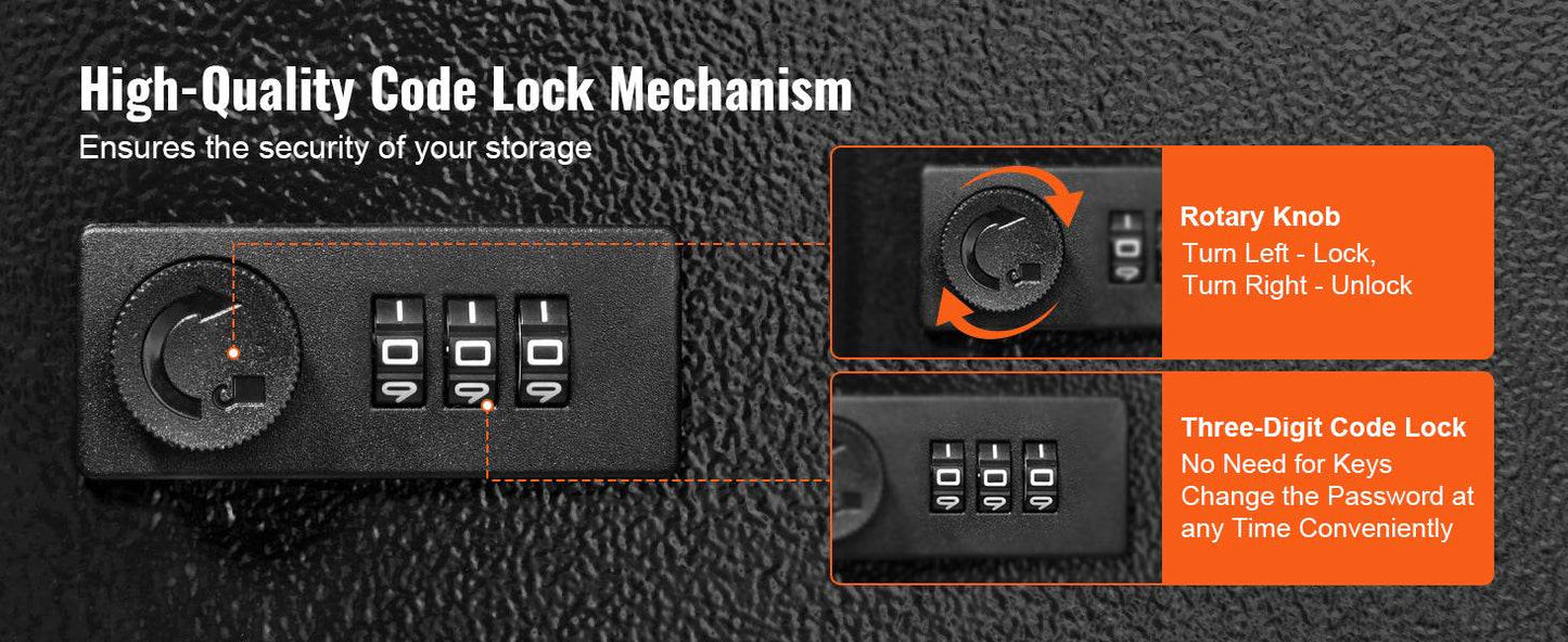 48-Key Lock Box with Adjustable Racks for Secure Key Storage - Estalios