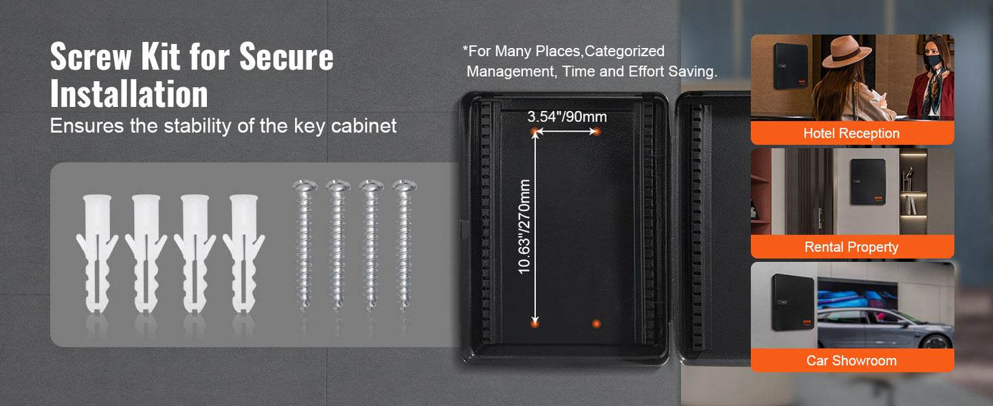 48-Key Lock Box with Adjustable Racks for Secure Key Storage - Estalios