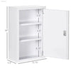 Kleankin Lockable Medicine Cabinet with Three Shelves for Organized Bathroom Storage - EstaliosShop