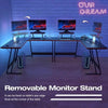 L Shaped Gaming Desk Computer Corner Desk with Monitor Stand - Estalios