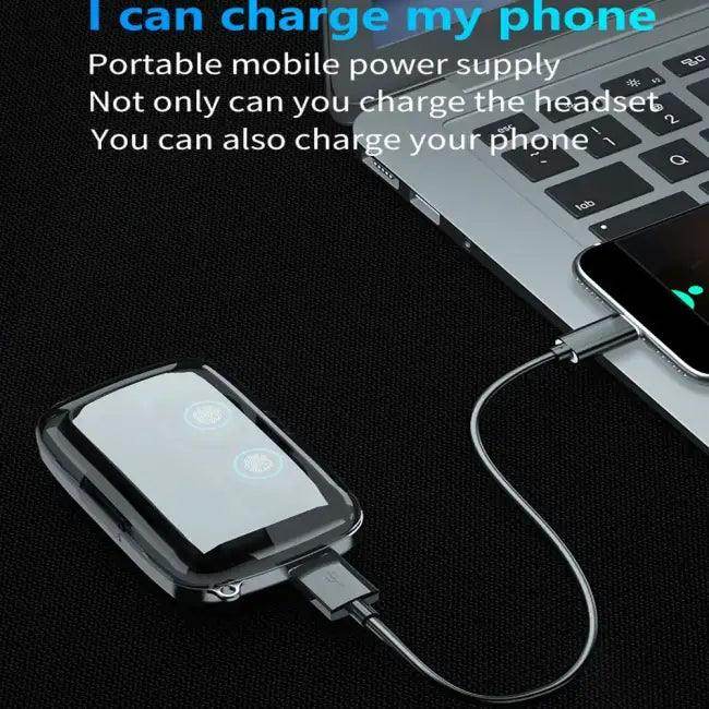 Epic Black Wireless Earbuds with Ultimate Charging Case for All-Day Use - Estalios
