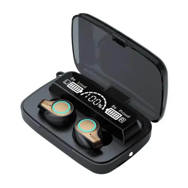 Epic Black Wireless Earbuds with Ultimate Charging Case for All-Day Use - Estalios