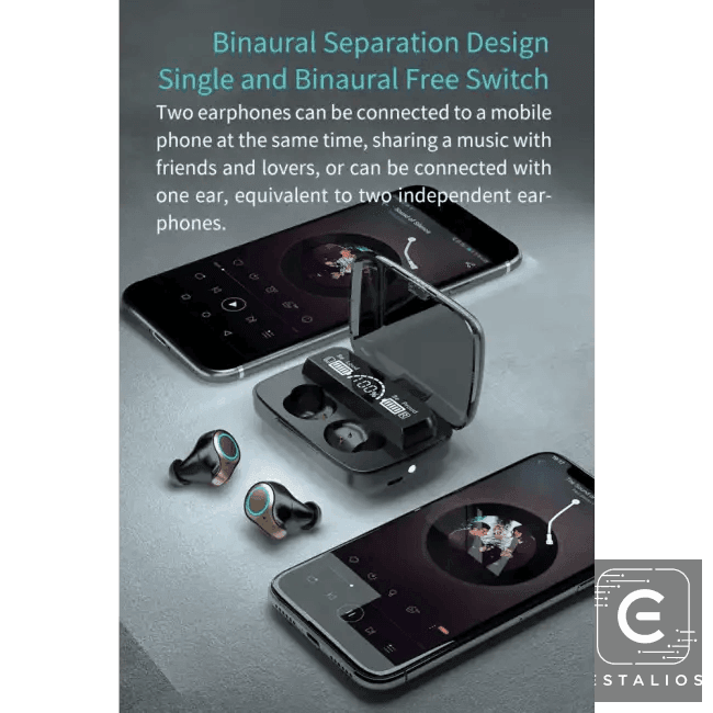 Epic Black Wireless Earbuds with Ultimate Charging Case for All-Day Use - Estalios