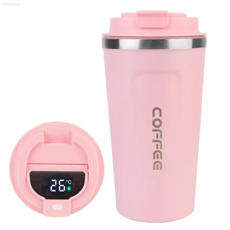 Leak-Proof Travel Thermo Mug - 510ML Temperature Display for Tea, Coffee & Hot Water