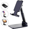 Adjustable black phone and tablet stand.