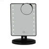 Black lighted makeup mirror.