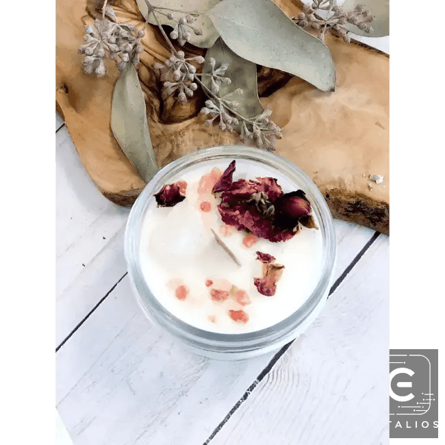 Radiant Garden Oasis Candle and Crystal Decor for Relaxation - Estalios